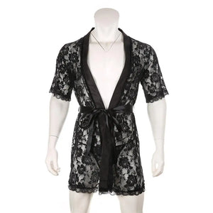 Men's Lace Bathrobe with Underwear