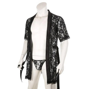 Men's Lace Bathrobe with Underwear