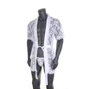 Men's Lace Bathrobe with Underwear