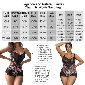 Plus Size Leopard Teddy Bodysuits