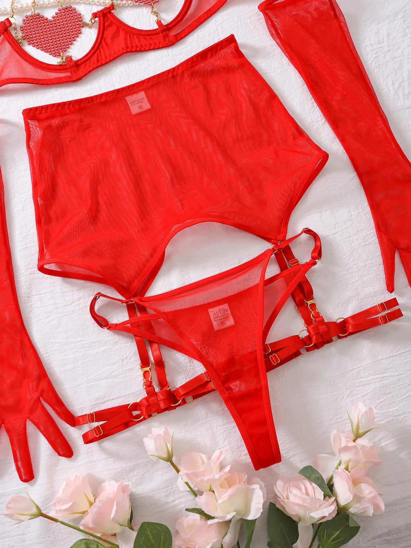 Seductive Lover Garter Heart Set