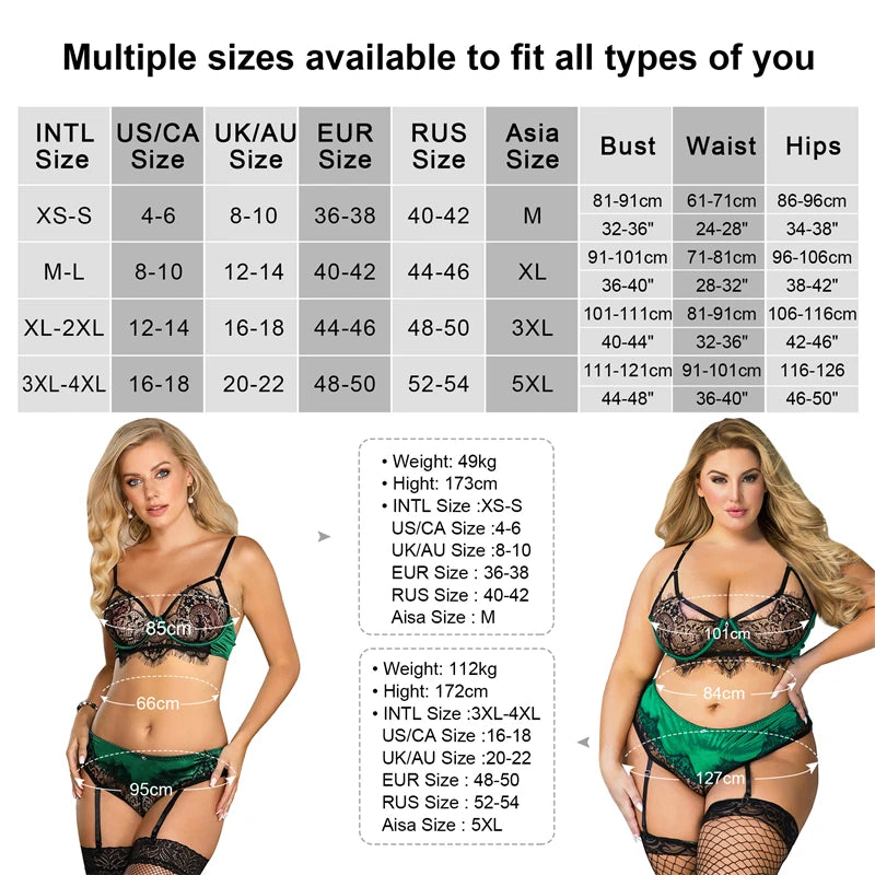 Plus Size Women's Intimates Underwear Set