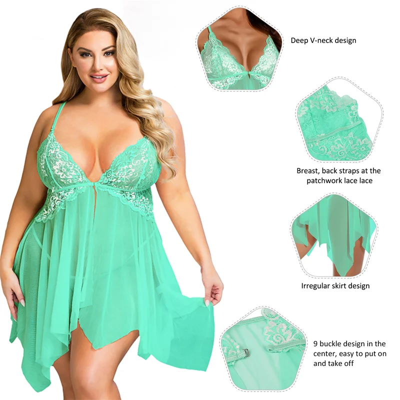 Plus Size Lucious Night Dress with Thong