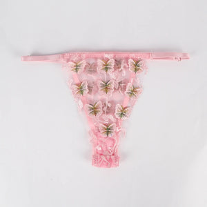 Seductiive Transparent Floral 2-piece Set