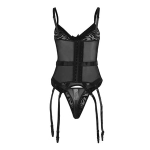 Plus Size Corset Lingerie With Garter Belt