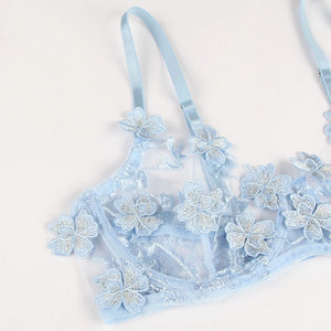 Seductiive Transparent Floral 2-piece Set