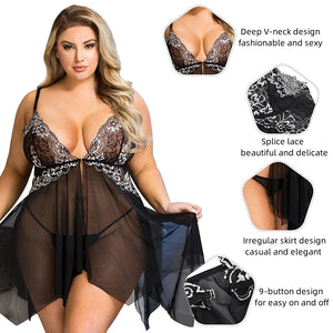 Plus Size Lucious Night Dress with Thong