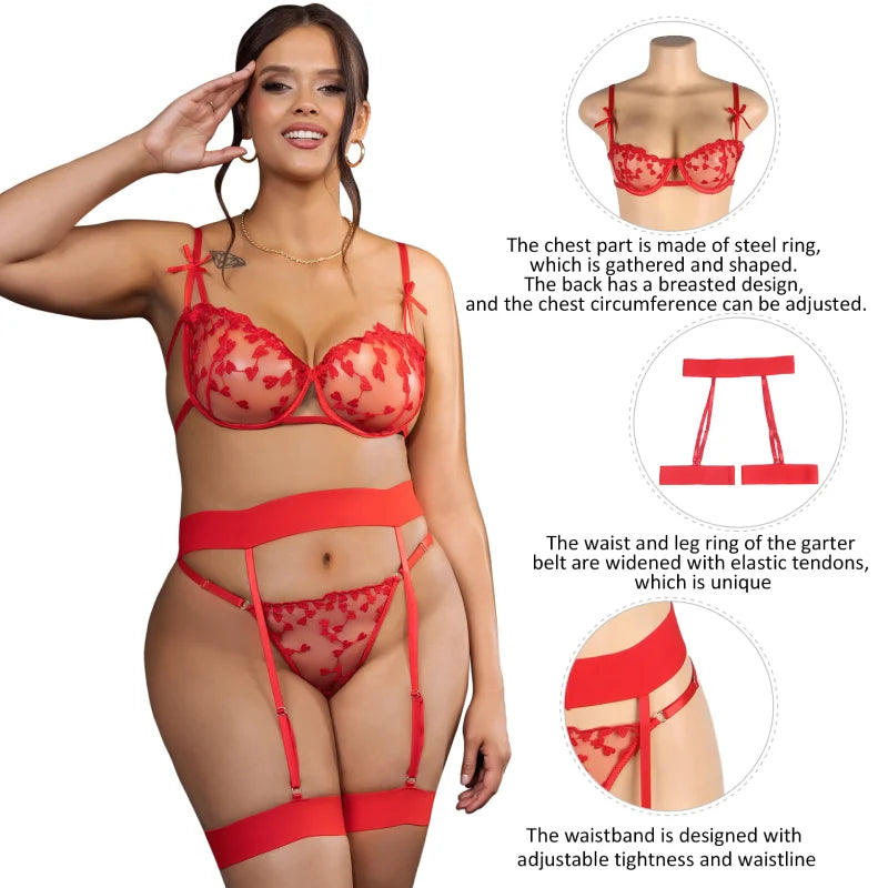 Plus Size Suspender 3-Piece Set